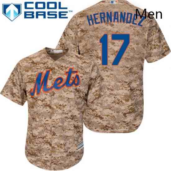 Mens Majestic New York Mets 17 Keith Hernandez Authentic Camo Alternate Cool Base MLB Jersey
